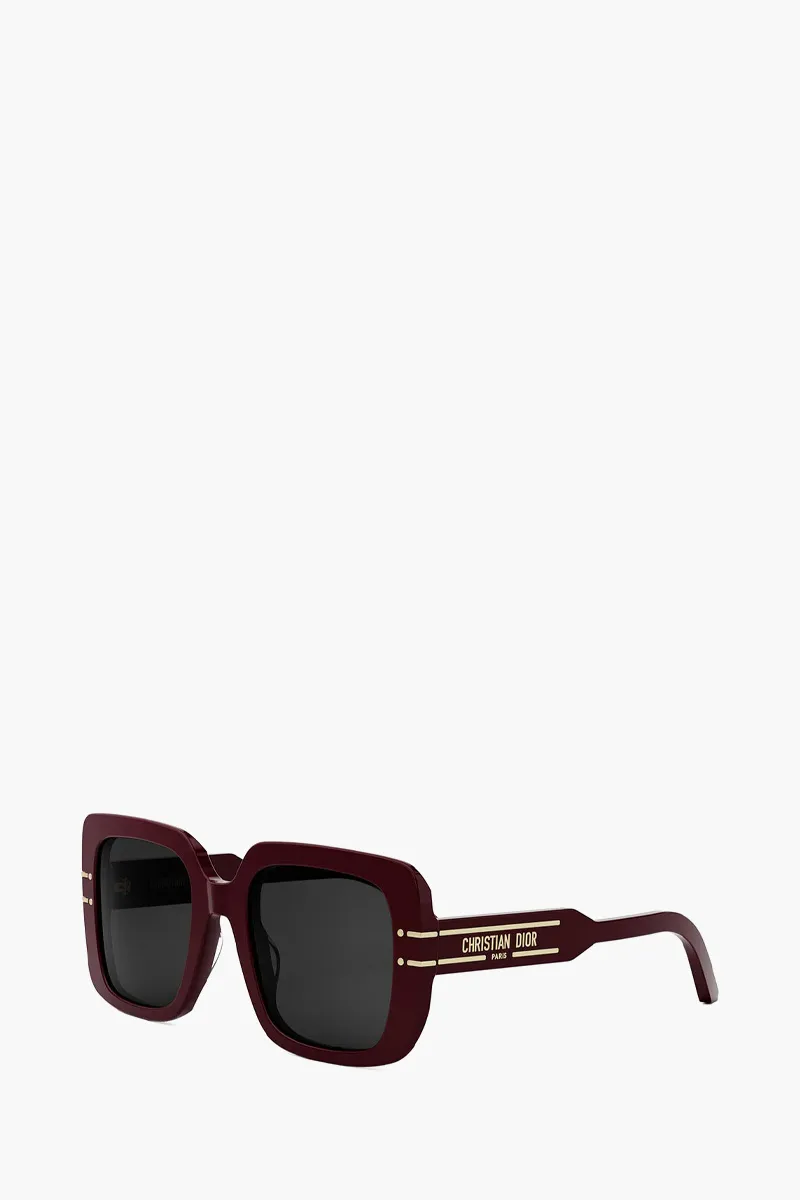 CHRISTIAN DIOR DiorSignature Rectangular Sunglasses in Bordeaux/Grey Acetate 1