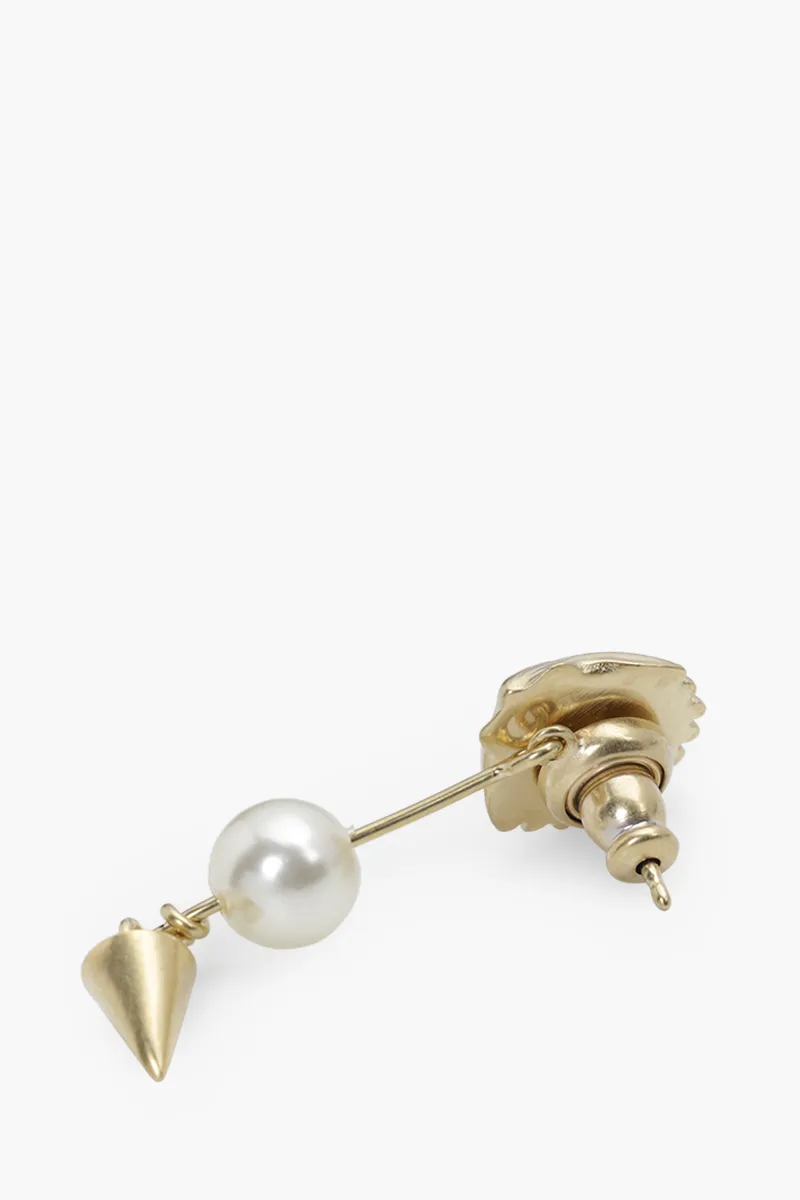 CHRISTIN DIOR Sea Garden Seashell and Pearl Earring in Gold Metal 1