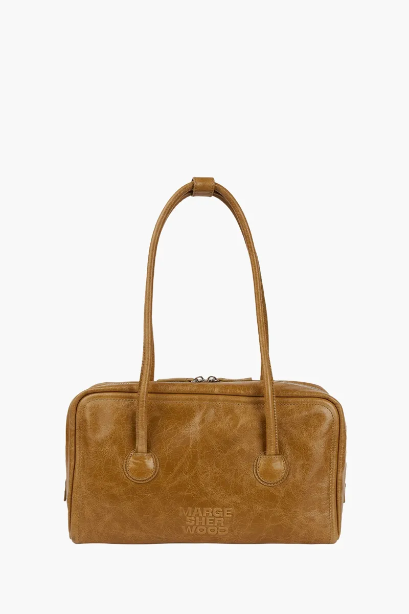 MARGESHERWOOD Soft Boston Bag in Soft Camel Soft Crinkled Pull-Up Cow Leather 0