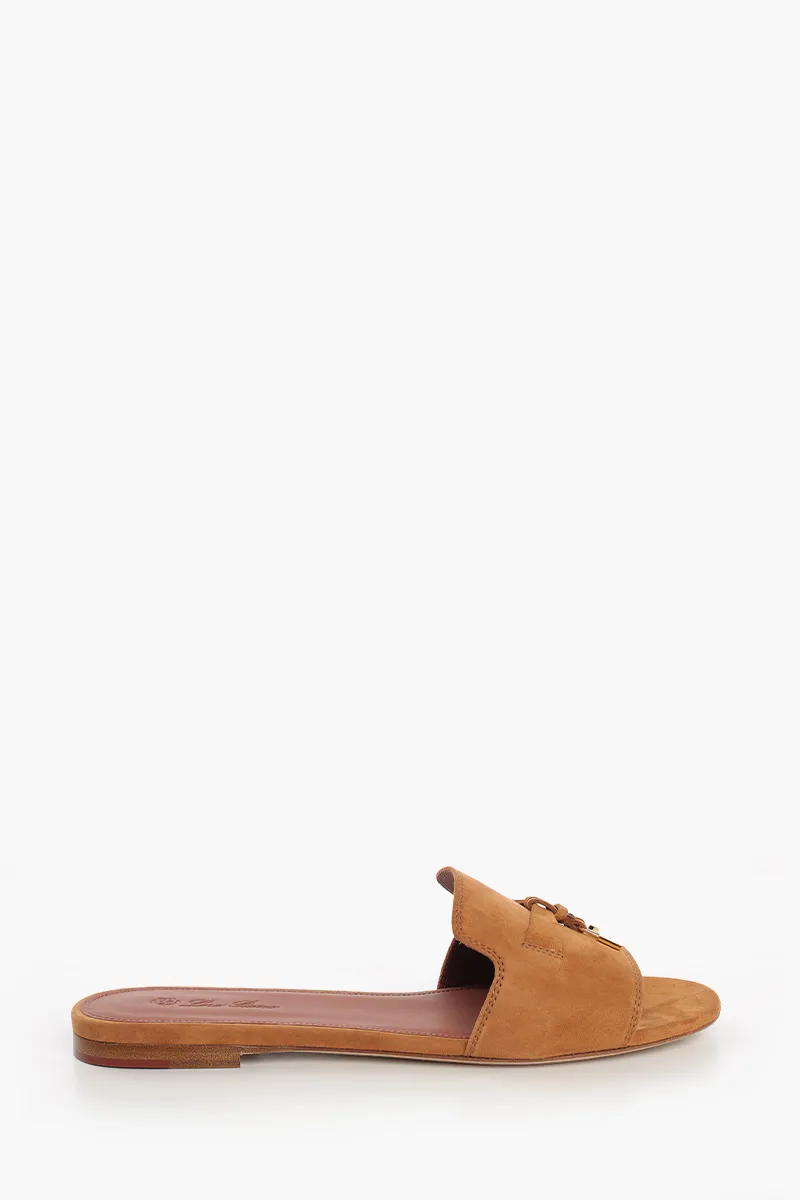 LORO PIANA Summer Charm Sandals in Wot Suede Goatskin 0