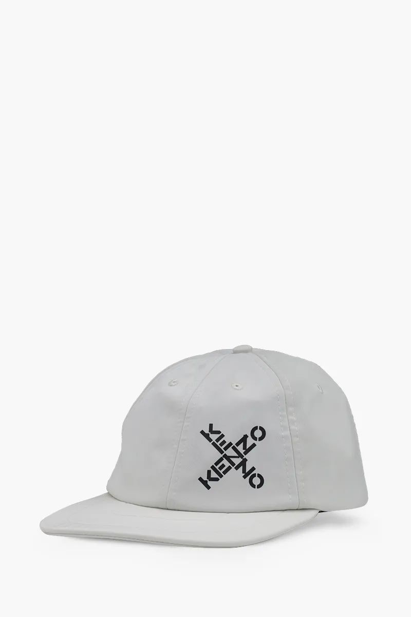 KENZO Sport Little X Baseball Cap in Off White Nylon 2