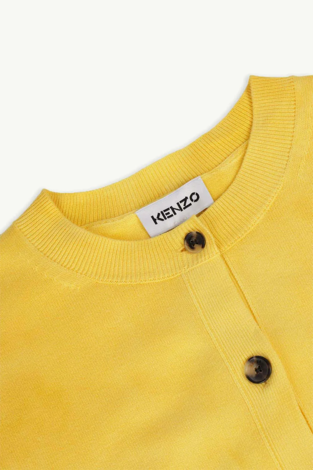 KENZO Women Tiger Crest Tie-Dye Cardigan in Yellow 3