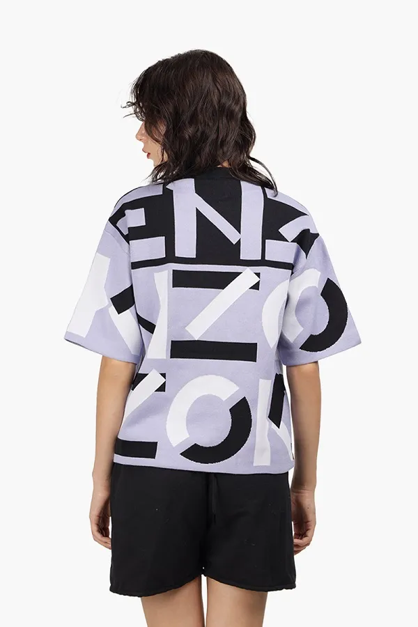 KENZO Women Sport Monogram Short Sleeves Jumper in Lavender 1