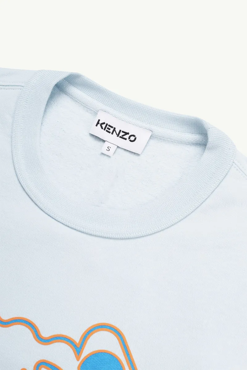 KENZO Women K Tiger Two Tone Sweatshirt in Light Blue 3