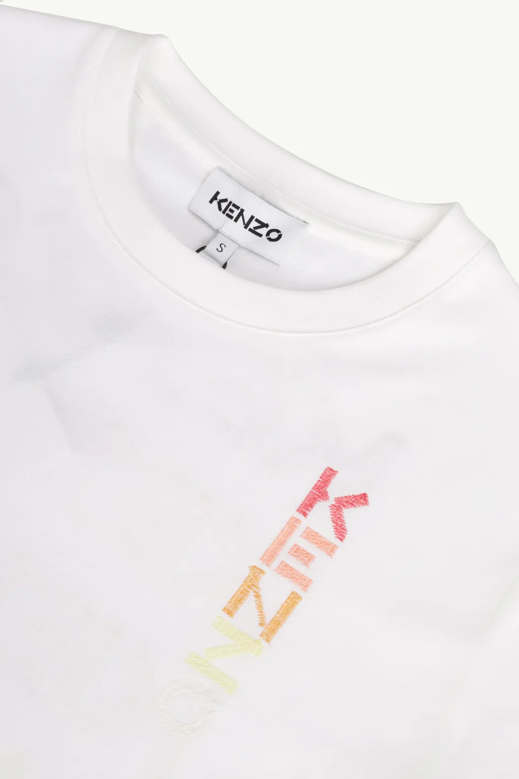 KENZO Women Gradient Logo Loose Fit T-Shirt in White Multicolor 2