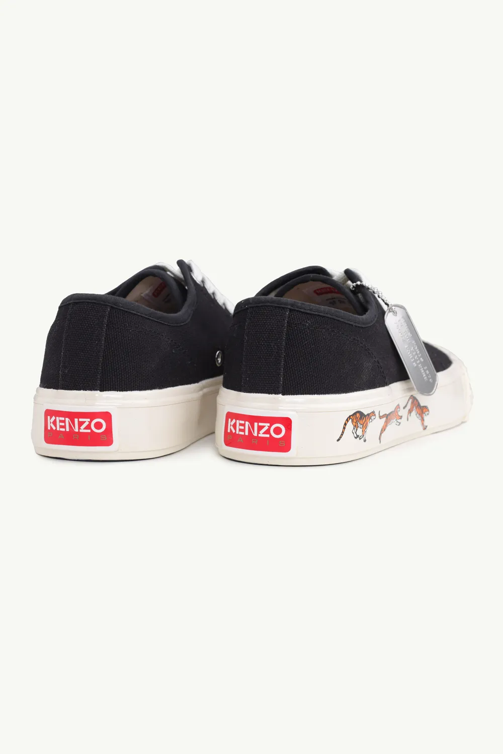 KENZO Women Running Tiger School Trainers in Black with Military Plaque 2