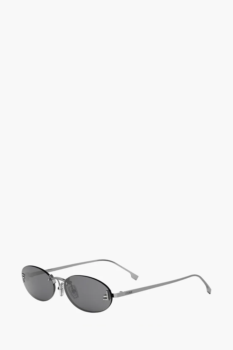 FENDI First Crystal Sunglasses in Dark Ruthenium /Smoke Metal 1