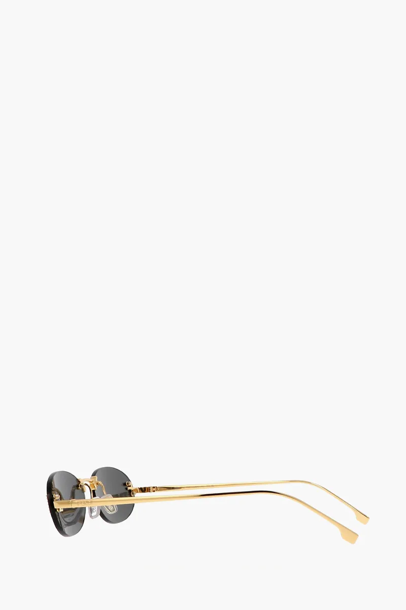 FENDI First Crystal Sunglasses in Gold/Smoke Metal 1
