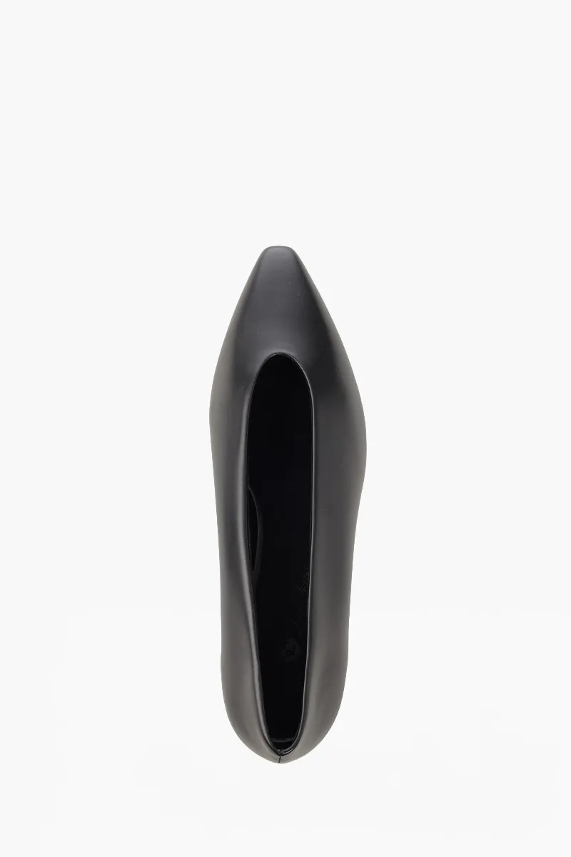 LORO PIANA Rebecca Ballerina 2cm in Black Calfskin 4