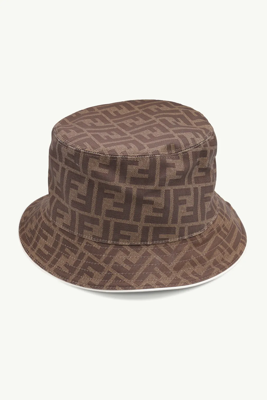 FENDI Women FF Logo All Over Bucket Hat in Brown 2