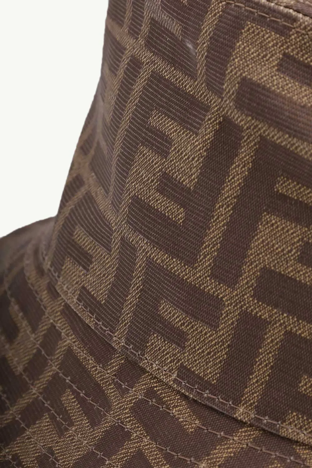 FENDI Women FF Logo All Over Bucket Hat in Brown 3