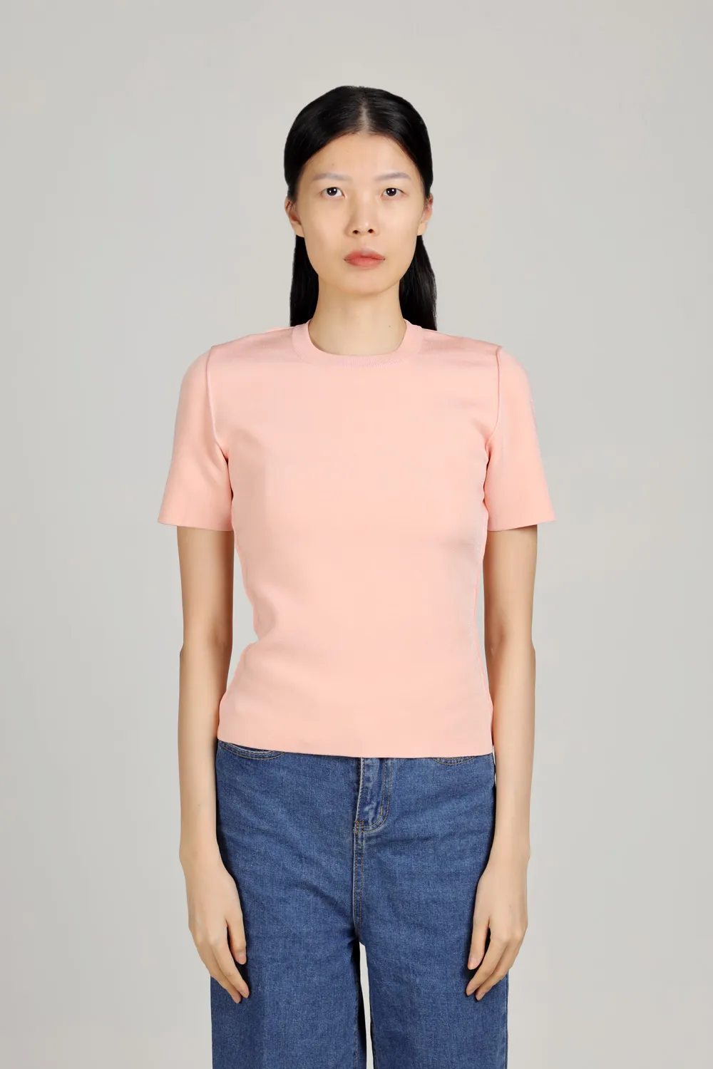 FENDI Women Viscose Fitted Short Sleeves Jumper in Blush Pink 1