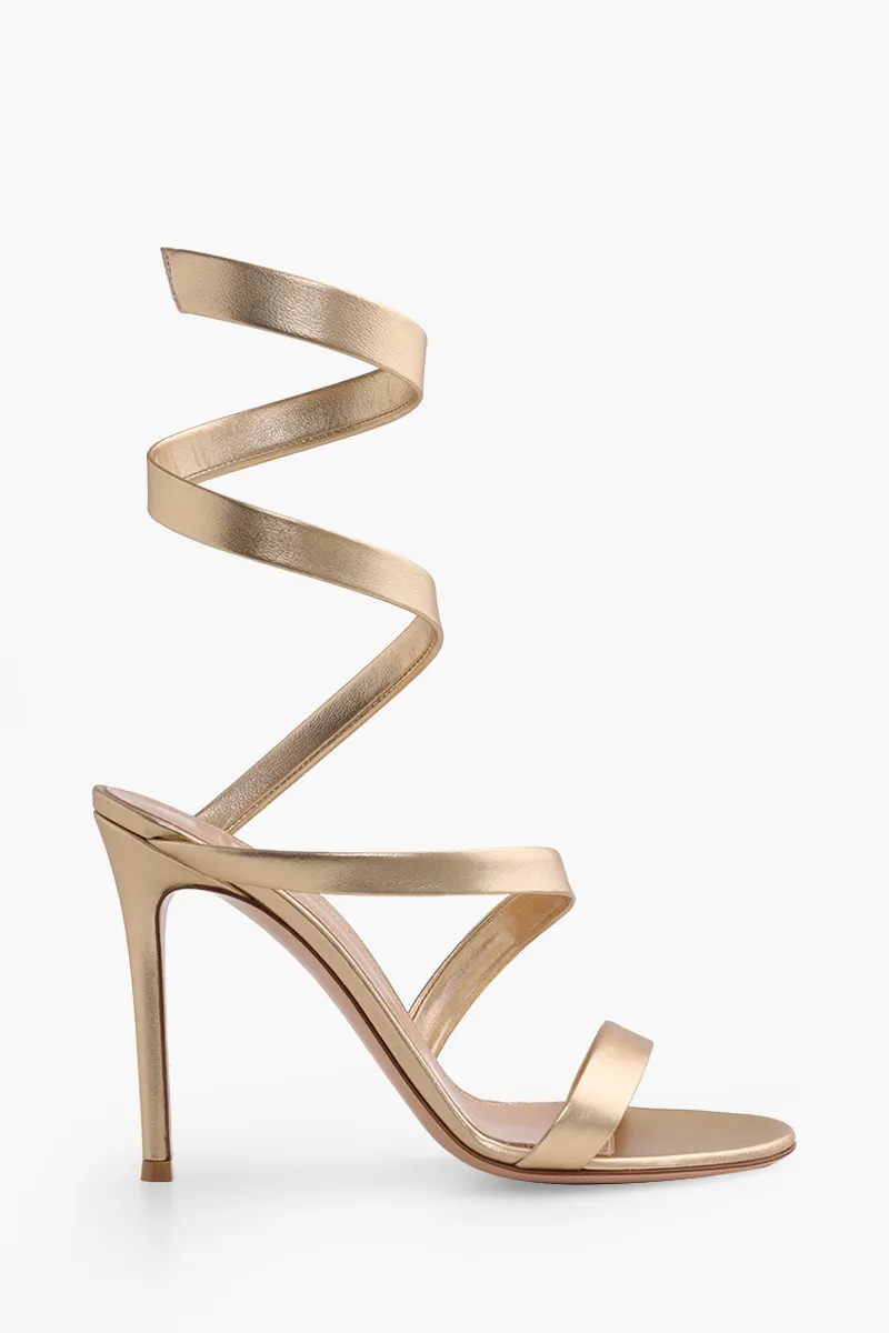 GIANVITO ROSSI Opera Sandals 105mm in Gold Nappa Leather 0