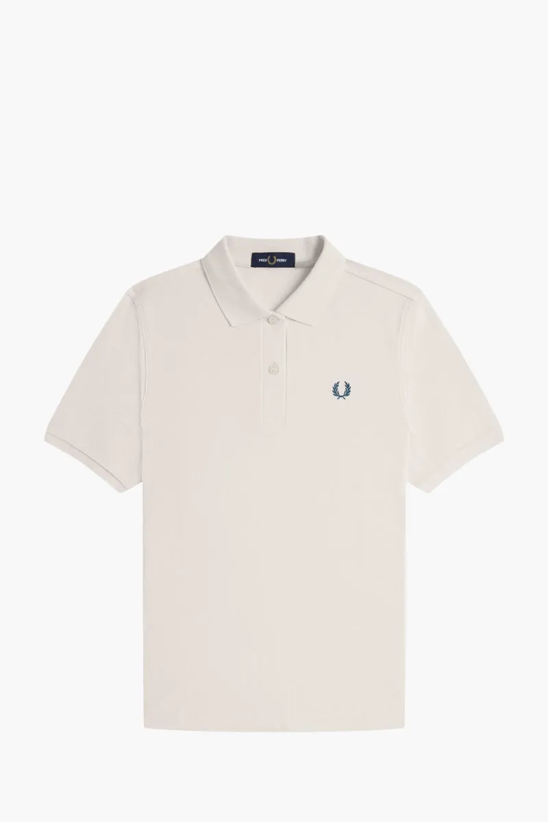 FRED PERRY Women Tennis Polo Shirt in Silky Peach/Dark Petrol Cotton 0