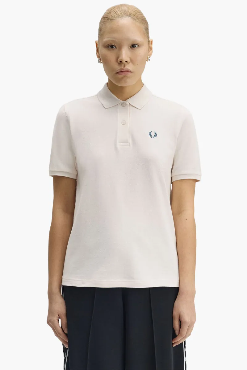 FRED PERRY Women Tennis Polo Shirt in Silky Peach/Dark Petrol Cotton 1