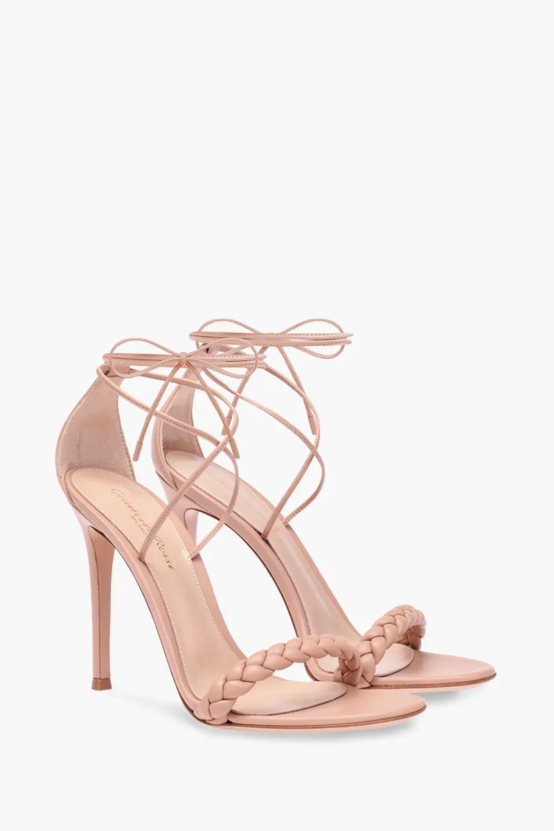 GIANVITO ROSSI Women Leomi Lace Up Sandals 105m in Peach Nappa 1