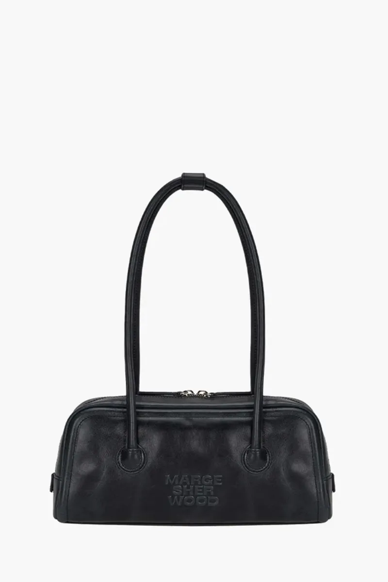 MARGESHERWOOD Soft Boston EW Bag in Black Vegetable Tanned Pull-Up Cow Leather 0