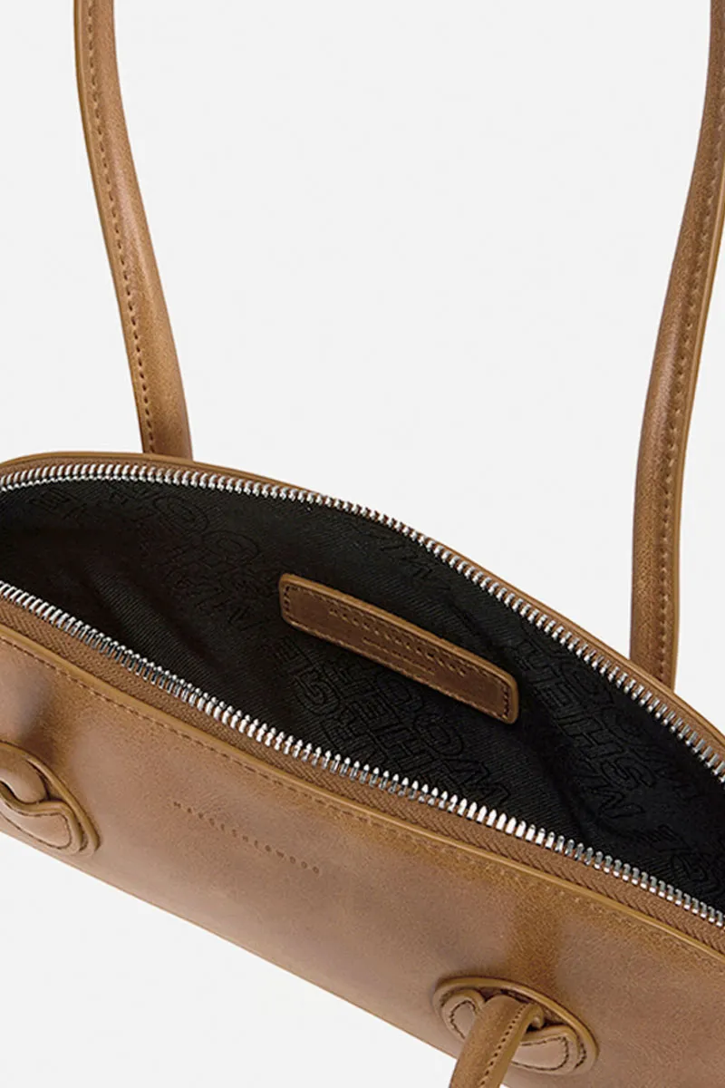 MARGESHERWOOD Bessette Shoulder Bag in Saddle Brown Vegetable Tanned Pull-Up Cow Leather 2