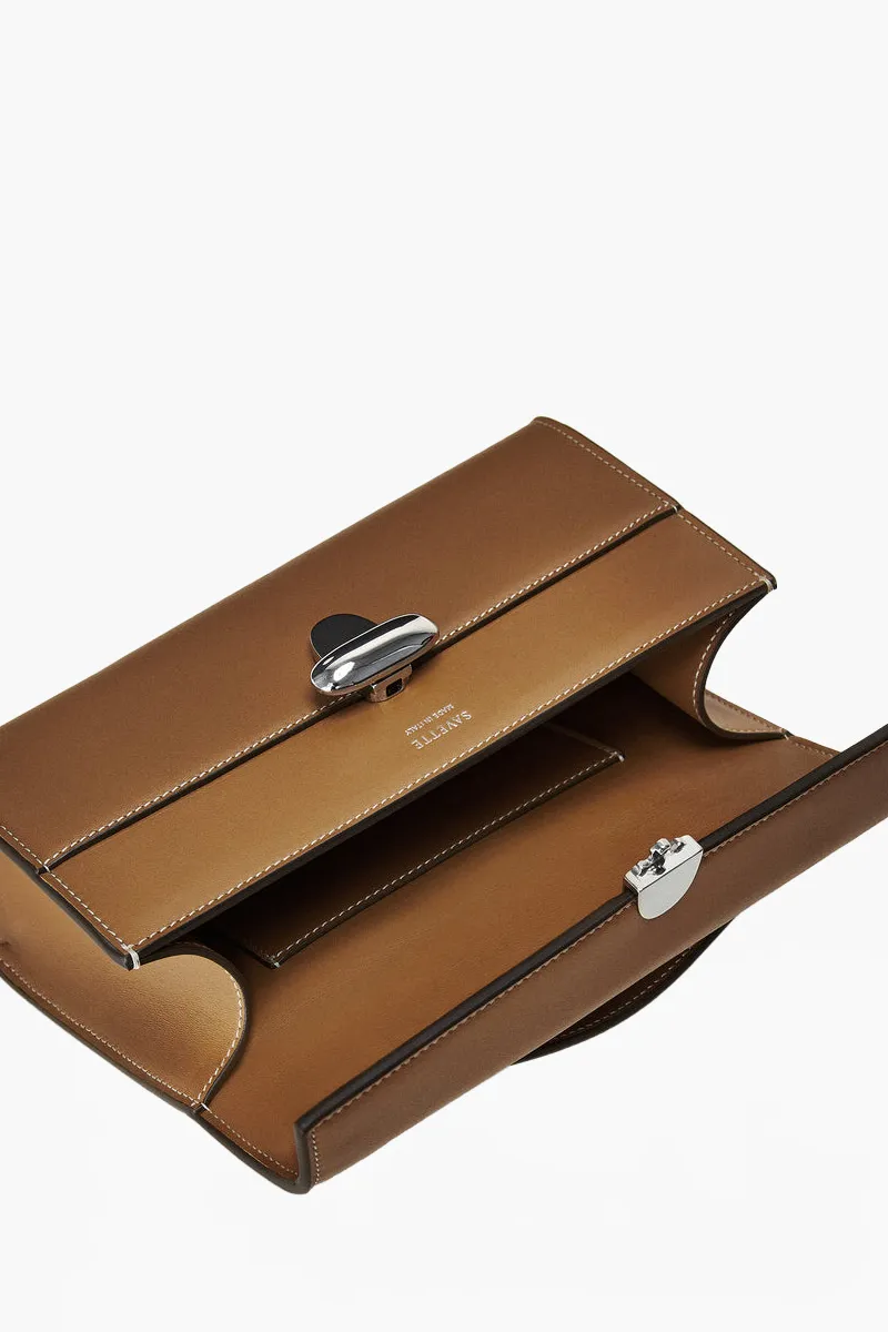 SAVETTE Symmetry Pochette Handbag in Saddle Calf Leather 2