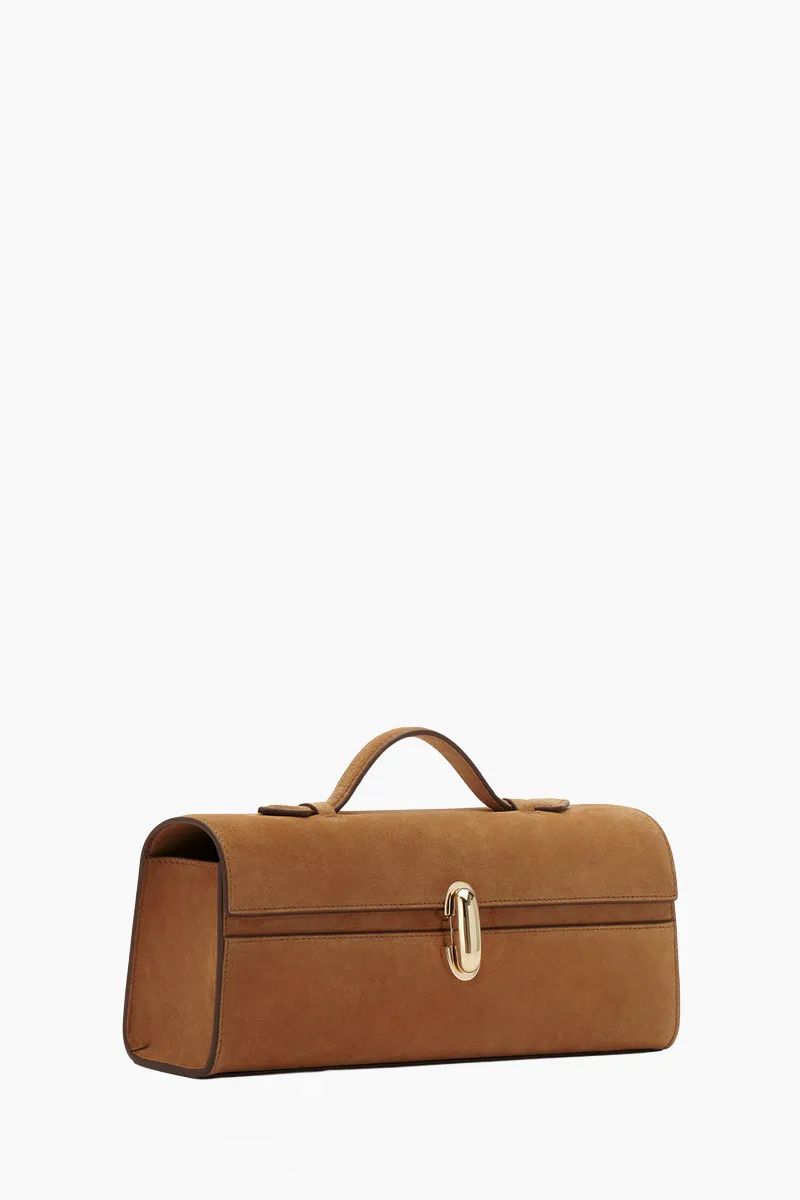 SAVETTE Slim Symmetry Handbag in Saddle Suede 1