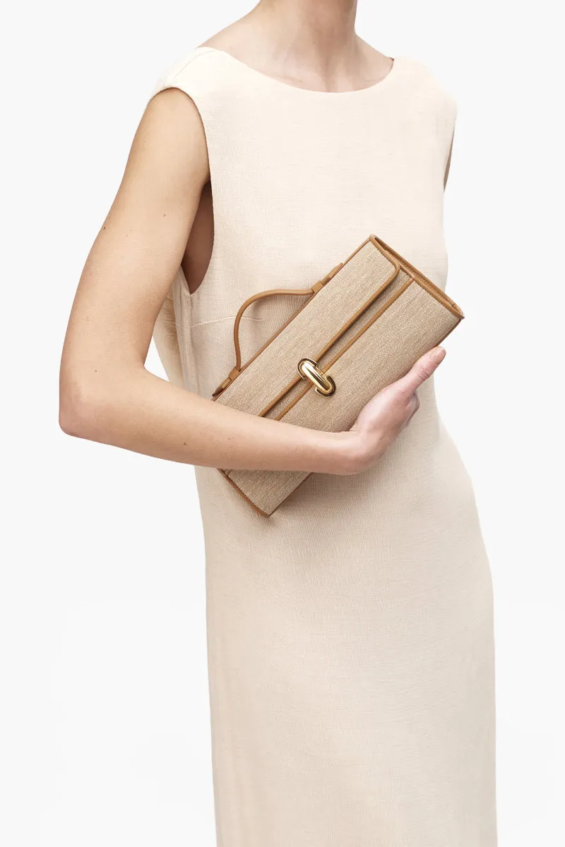 SAVETTE Slim Symmetry Handbag in Saddle Canvas and Calf Leather 3