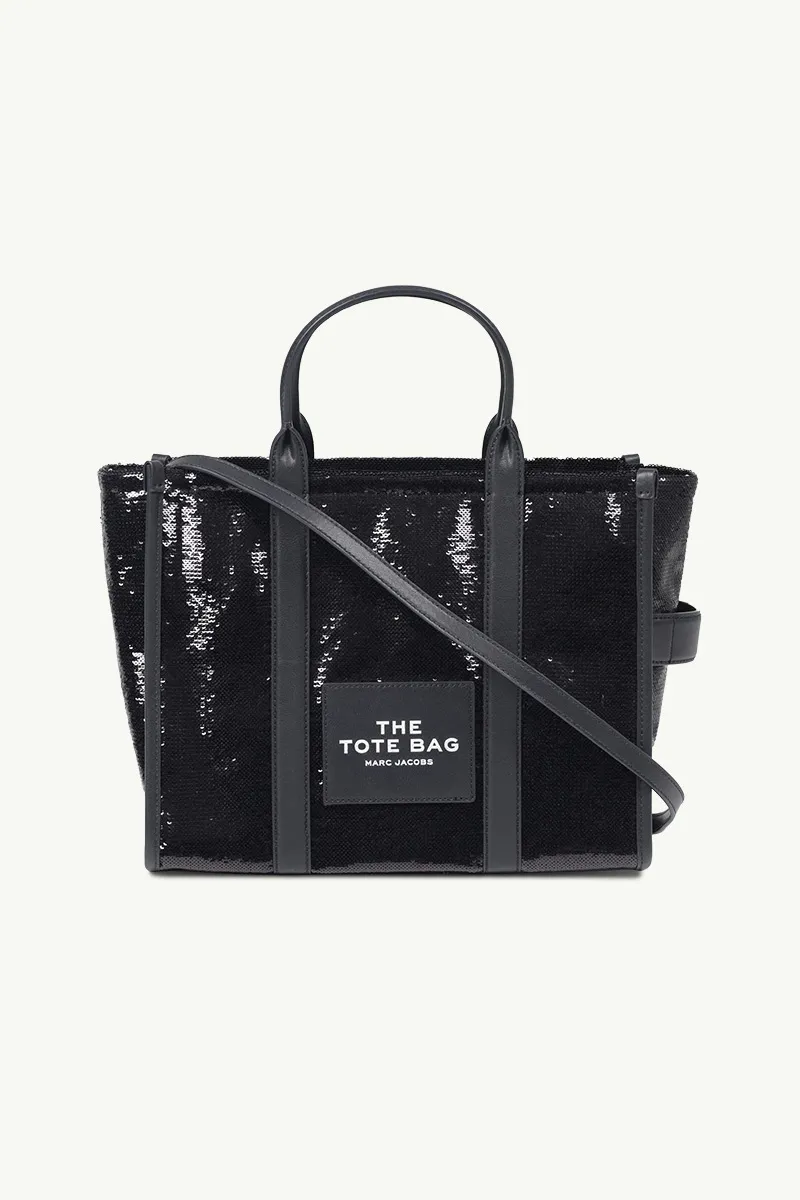 MARC JACOBS Medium The Sequin Tote Bag in Black 0