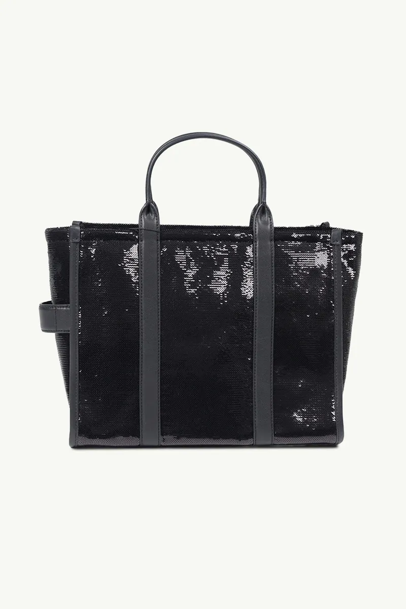 MARC JACOBS Medium The Sequin Tote Bag in Black 1