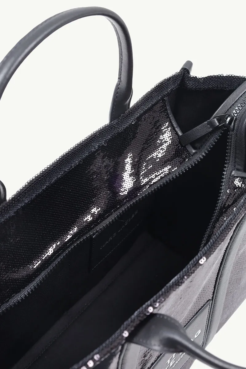 MARC JACOBS Medium The Sequin Tote Bag in Black 3