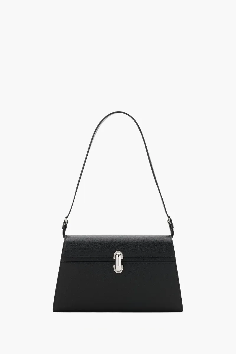 SAVETTE Symmetry Shoulder Bag in Black GHW Calf Leather 0