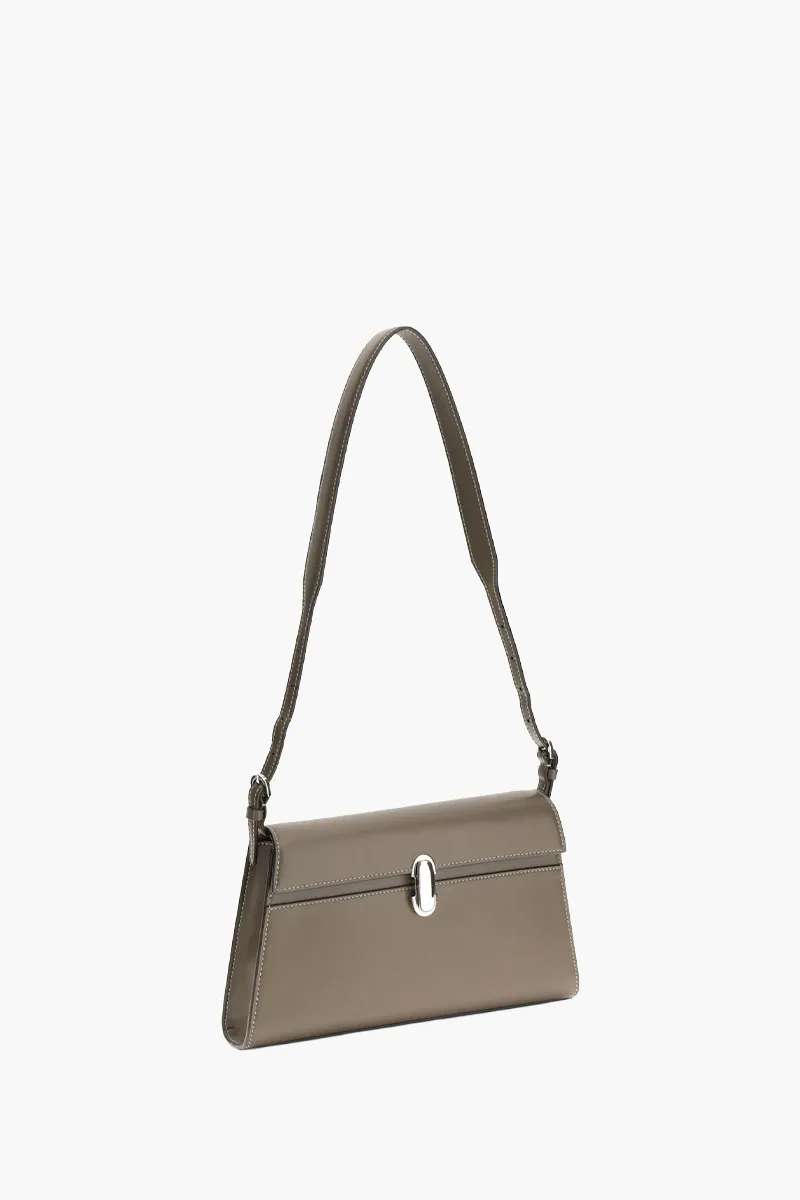 SAVETTE Symmetry Shoulder Bag in Khaki Calf Leather 1