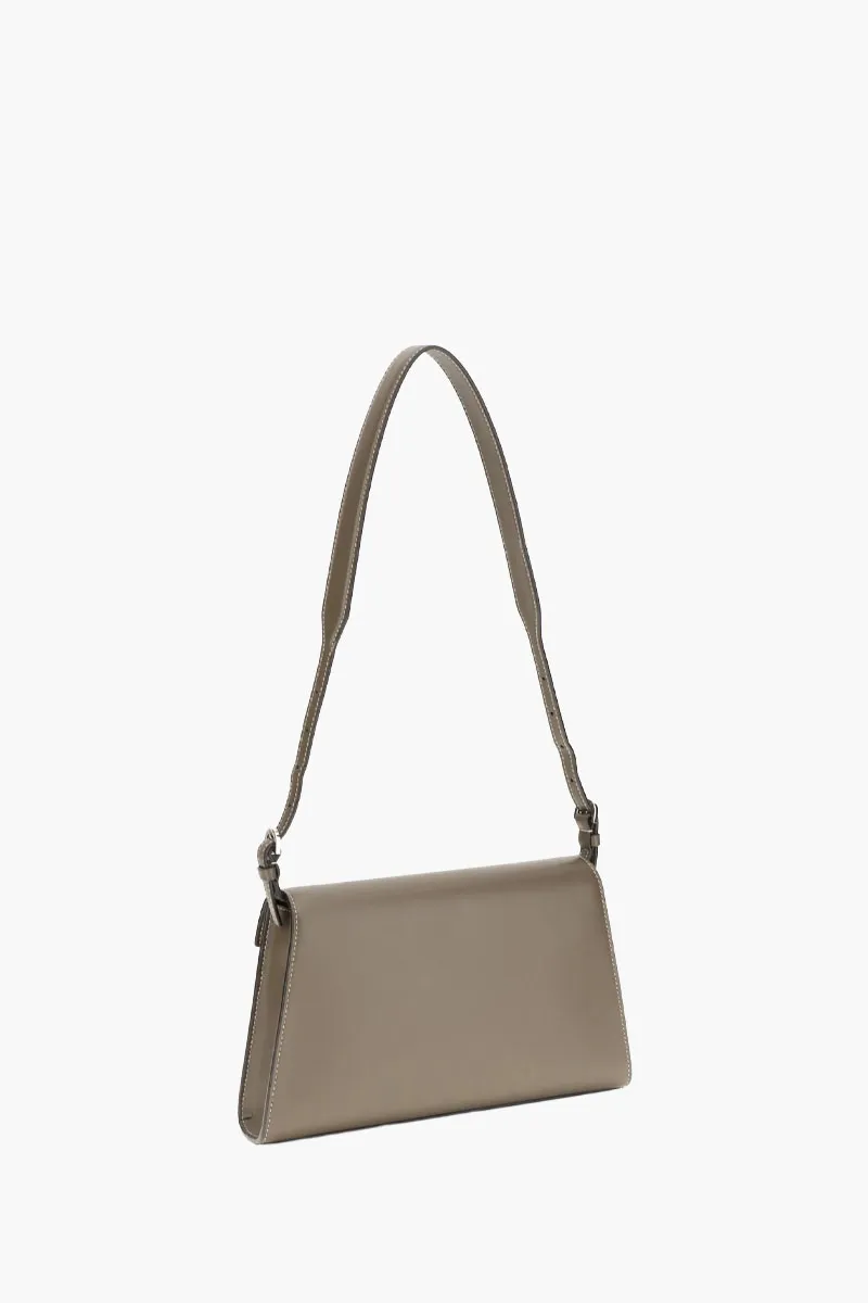 SAVETTE Symmetry Shoulder Bag in Khaki Calf Leather 2
