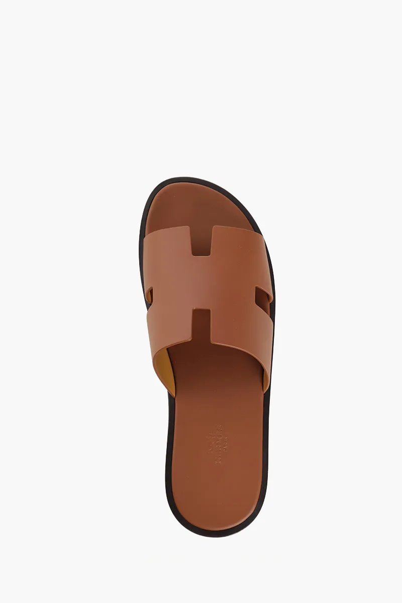 HERMÈS Izmir Sandals in Gold Calfskin 4