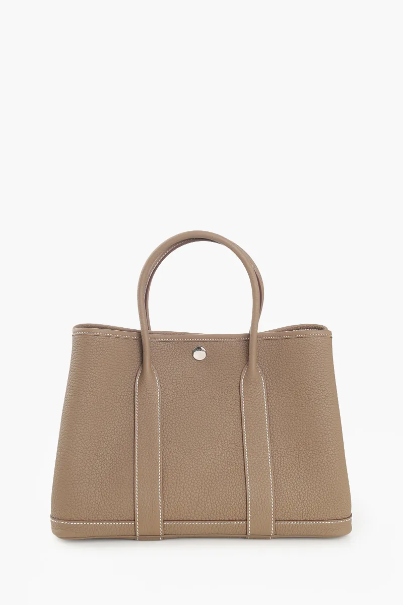 HERMÈS BNIB Garden Party 30 GP 30 Bag in Etoupe Negonda Calfskin PHW #K 0