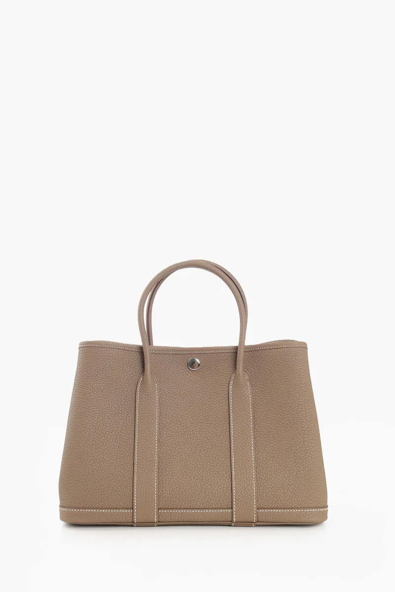HERMÈS BNIB Garden Party 30 GP 30 Bag in Etoupe Negonda Calfskin PHW #K 2
