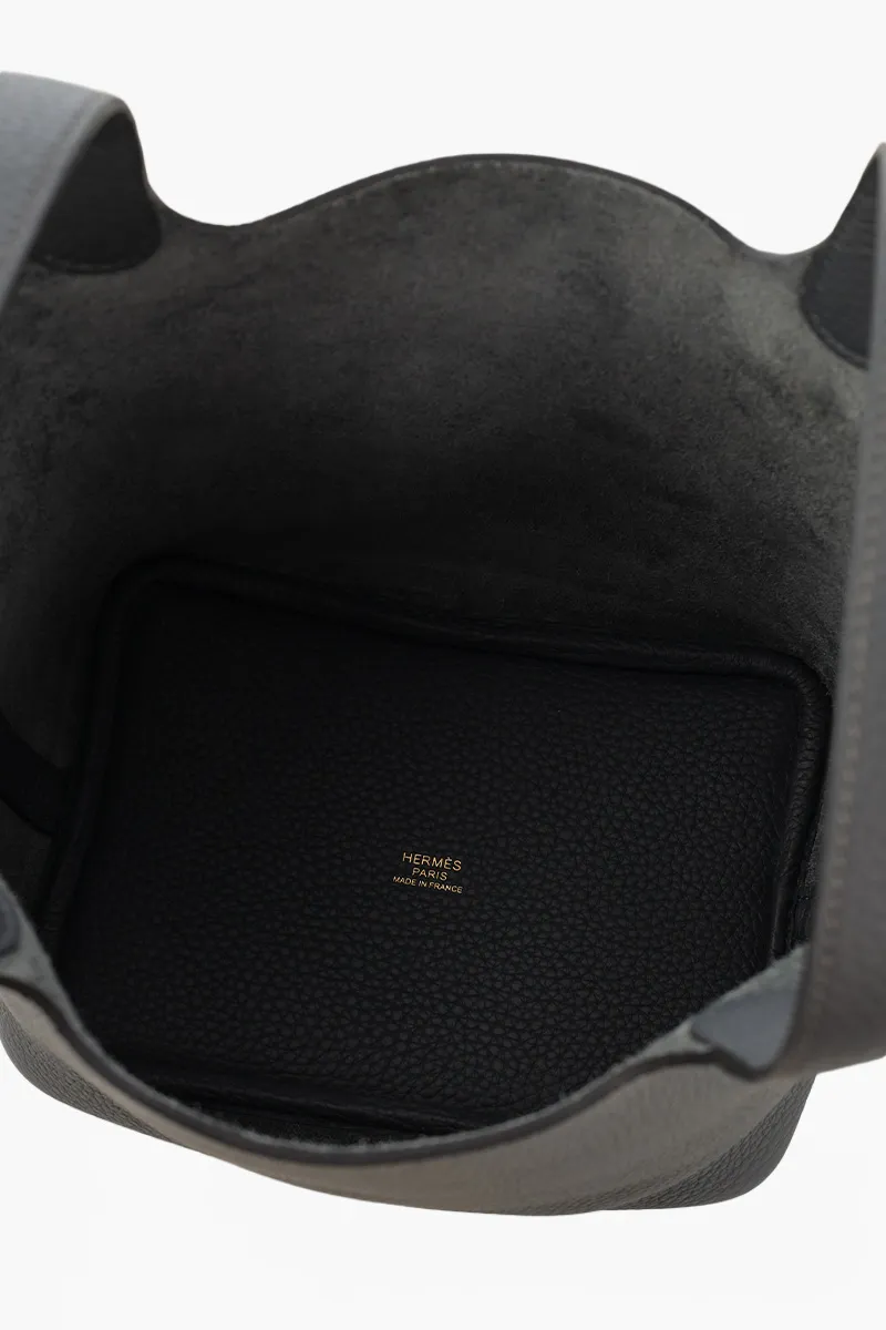 HERMÈS BNIB Picotin Lock 18 P 18 Bag in Grey Misty Taurillon Clemence Leather with Permabrass Hardware #K 3