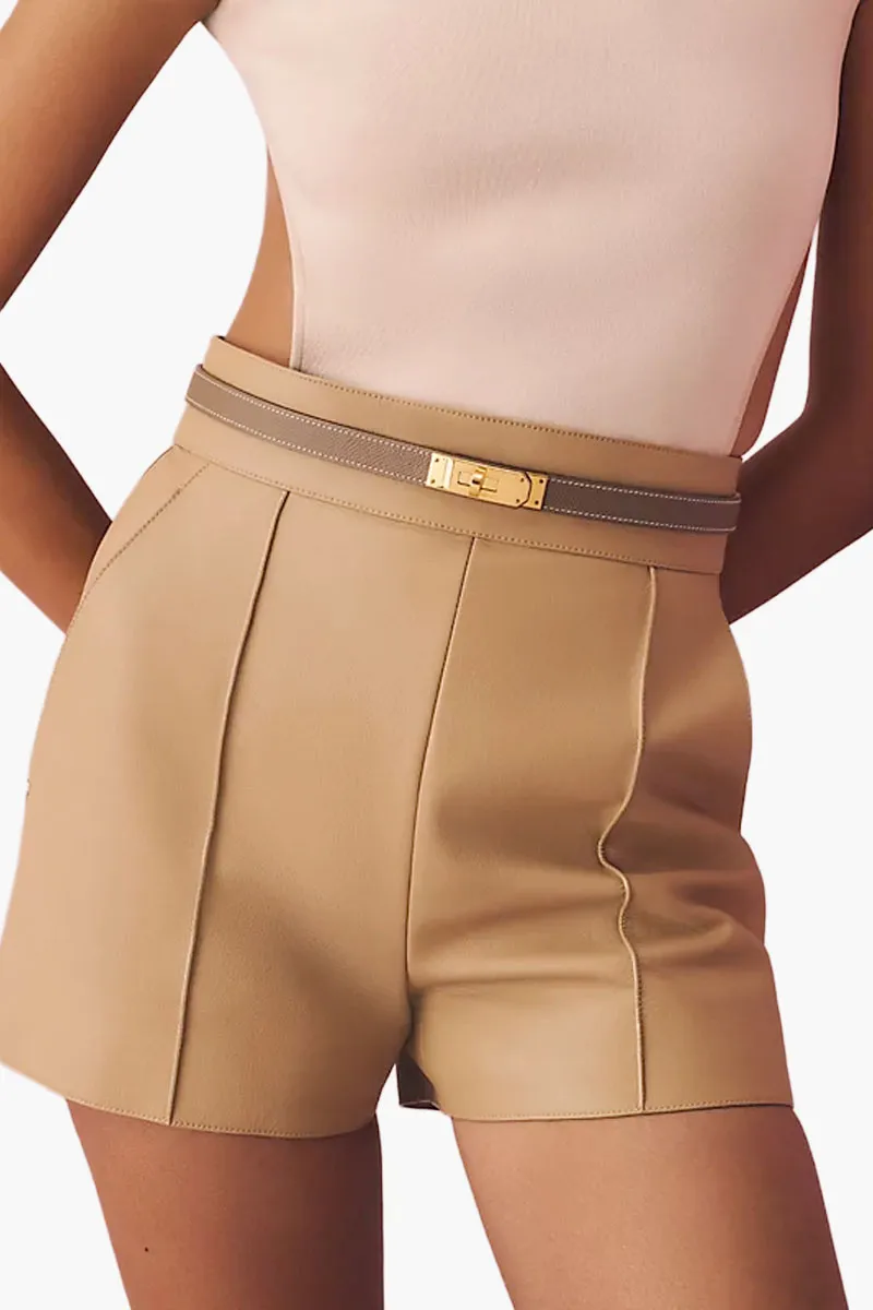 HERMÈS Kelly 18 18mm Belt in Etoupe Epsom Calfskin YGHW 1