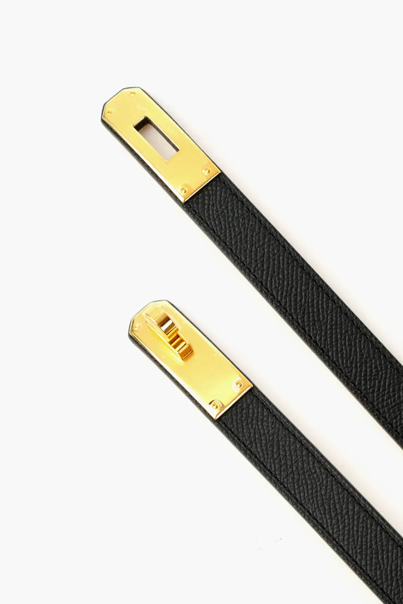 HERMÈS Kelly 18 18mm Belt in Black Epsom Calfskin YGHW 3