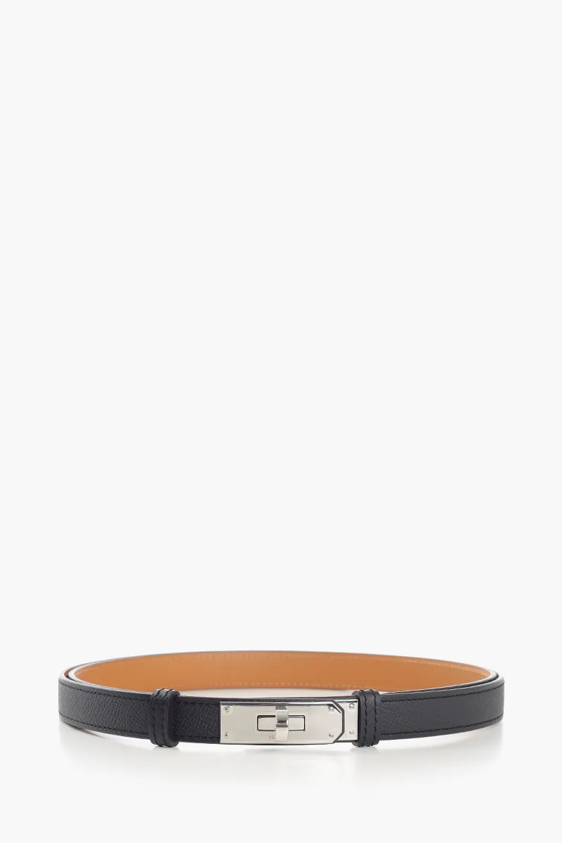 HERMÈS Kelly 18 18mm Belt in Black Epsom Calfskin PHW 0