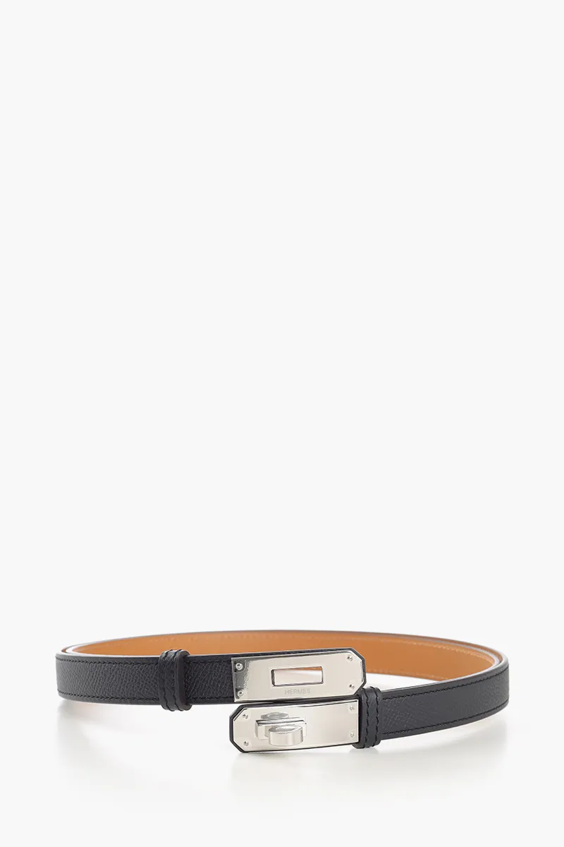 HERMÈS Kelly 18 18mm Belt in Black Epsom Calfskin PHW 1