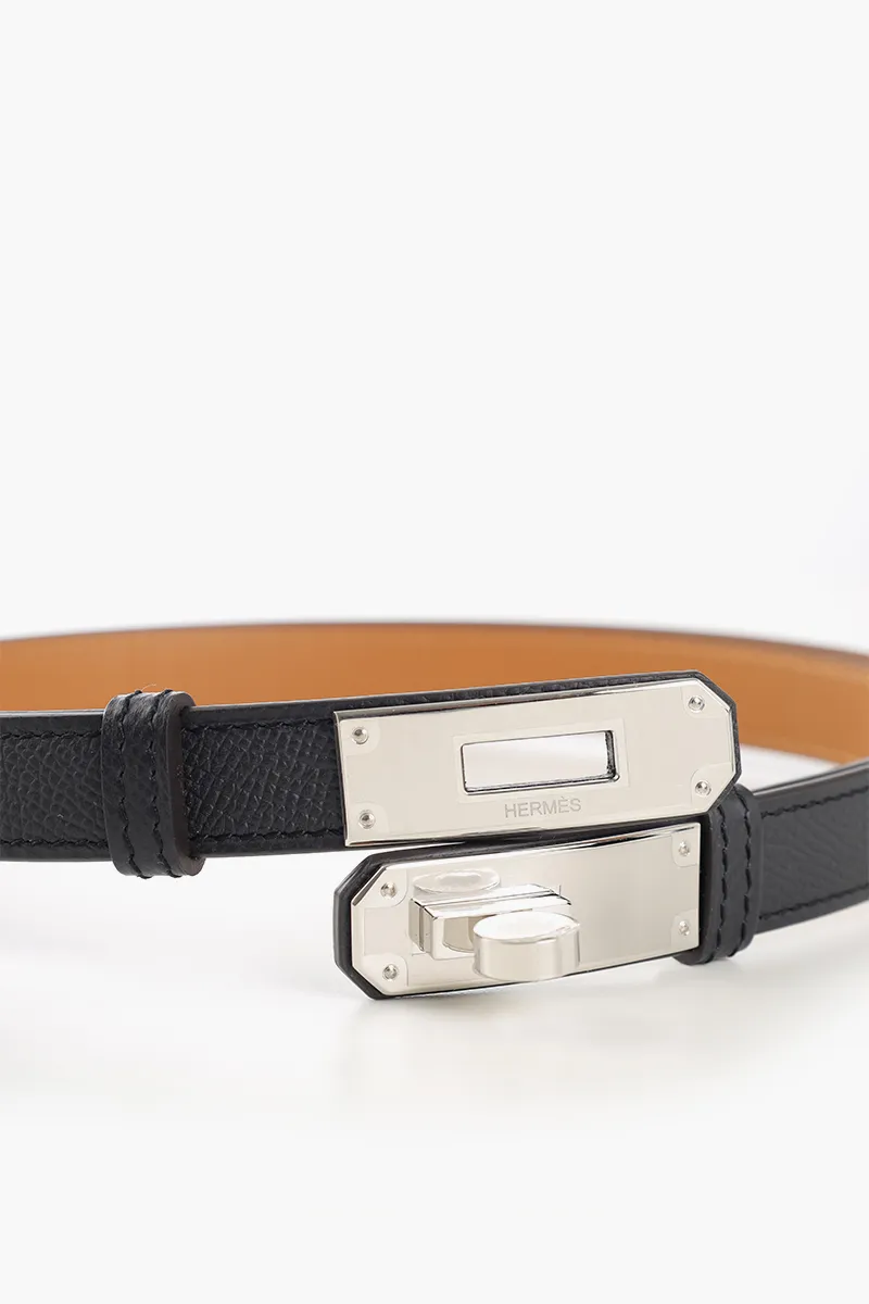HERMÈS Kelly 18 18mm Belt in Black Epsom Calfskin PHW 2