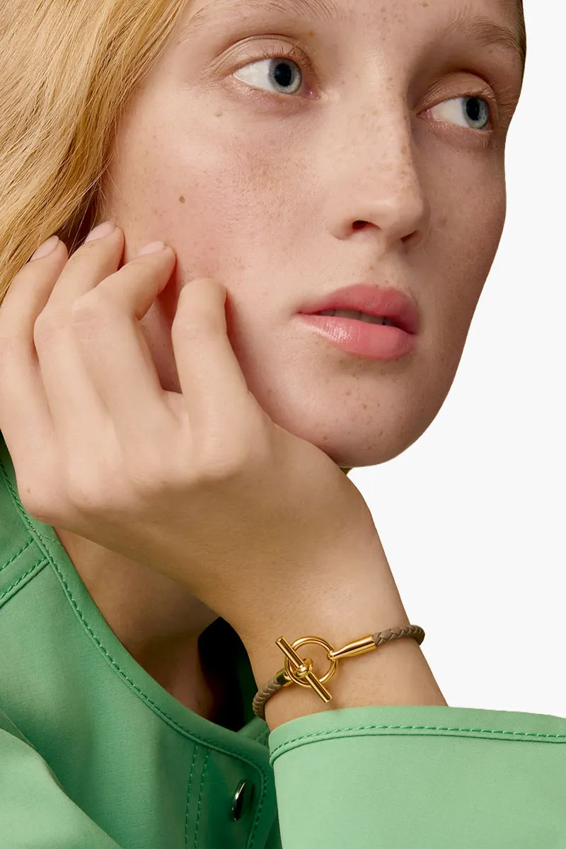 HERMÈS Glenan Double Tour Bracelet in Etoupe 1