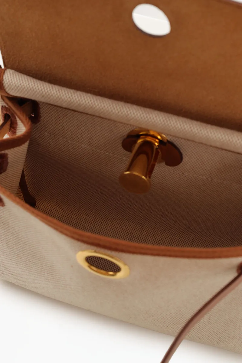 HERMÈS BNIB Herbag Zip 20 HB 20 Bag in Ecru/Beige/Fawn H Viking Canvas and Hunter Cowhide GHW 3