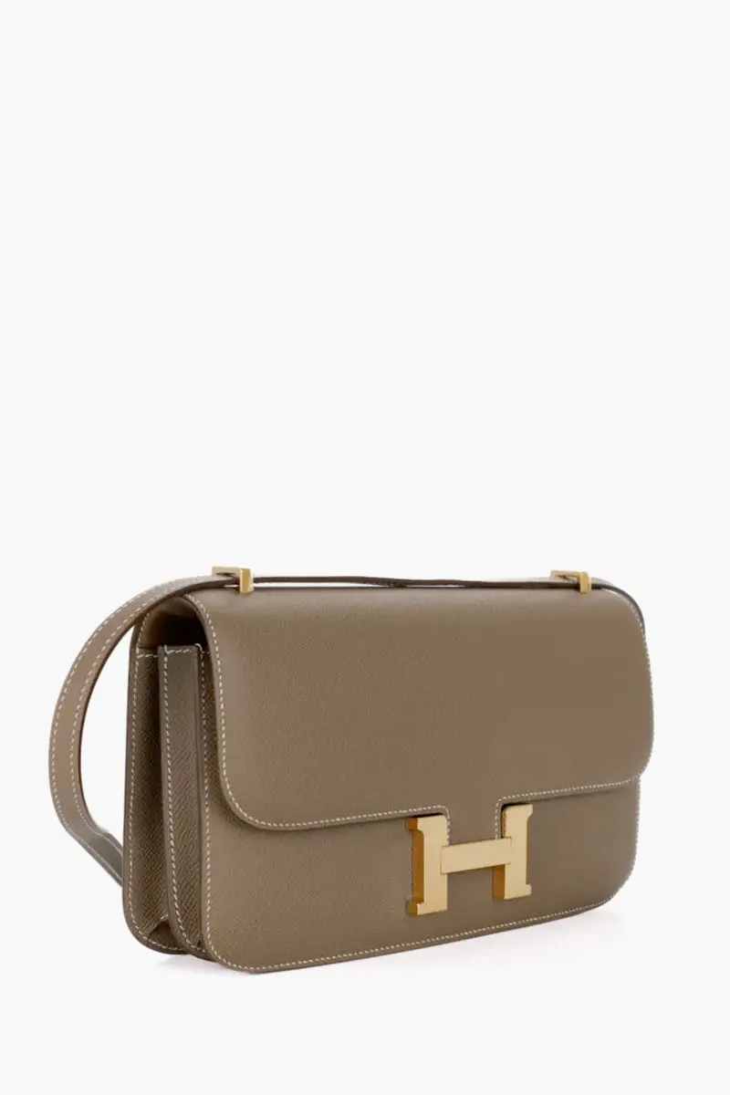 HERMÈS Constance Elan Shoulder Bag in Etoupe Epsom Leather with Mirror GHW Stamp K 1