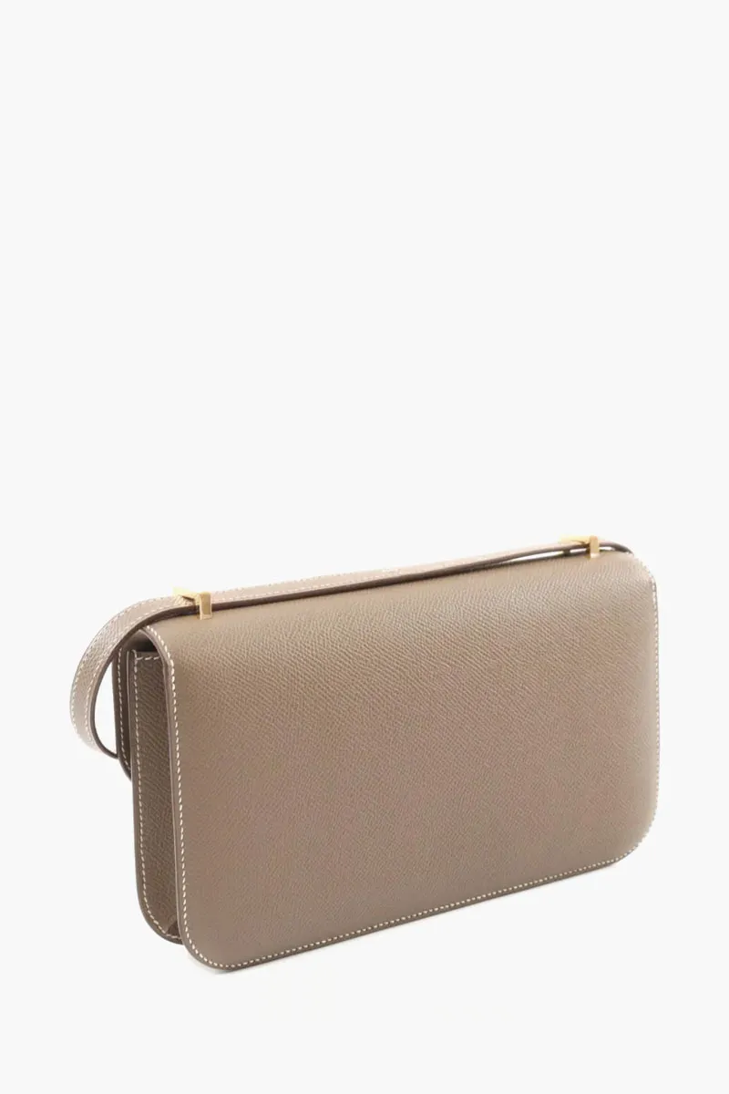 HERMÈS Constance Elan Shoulder Bag in Etoupe Epsom Leather with Mirror GHW Stamp K 2