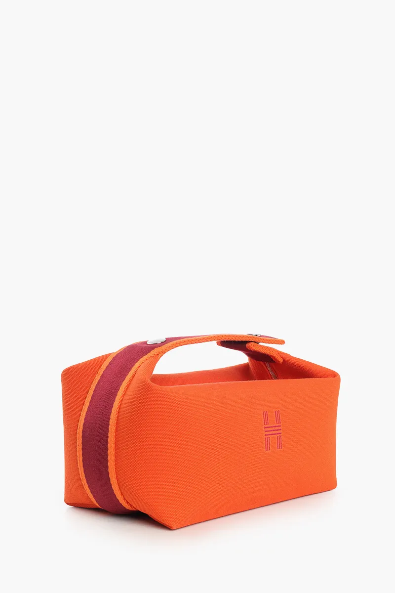 HERMÈS Small Bride-à-Brac Pouch in Fire Orange Canvas 1