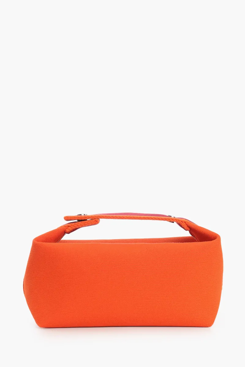 HERMÈS Small Bride-à-Brac Pouch in Fire Orange Canvas 2