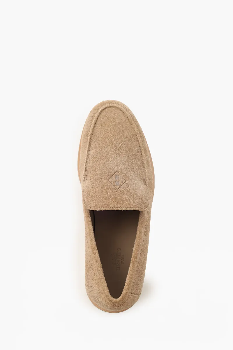 HERMÈS H Diamond Low Loafers in Beige/Sand Suede Calfskin 4