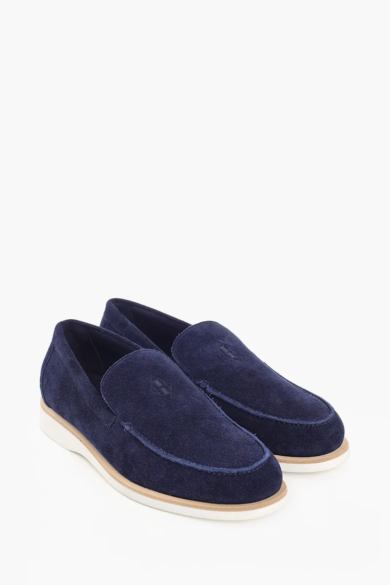 HERMÈS H Diamond Low Loafers in Navy Suede Calfskin 2
