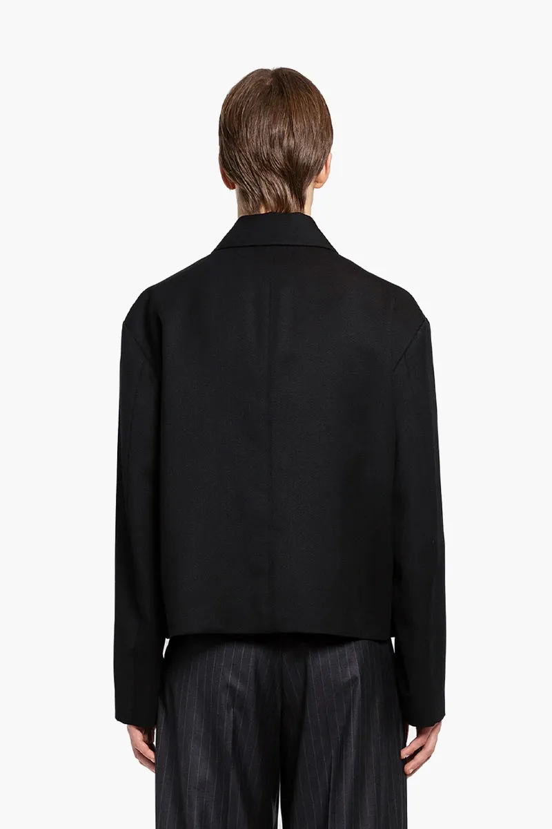 LOEWE Men Anagram Workwear Jacket in Black Wool x Cashmere 2