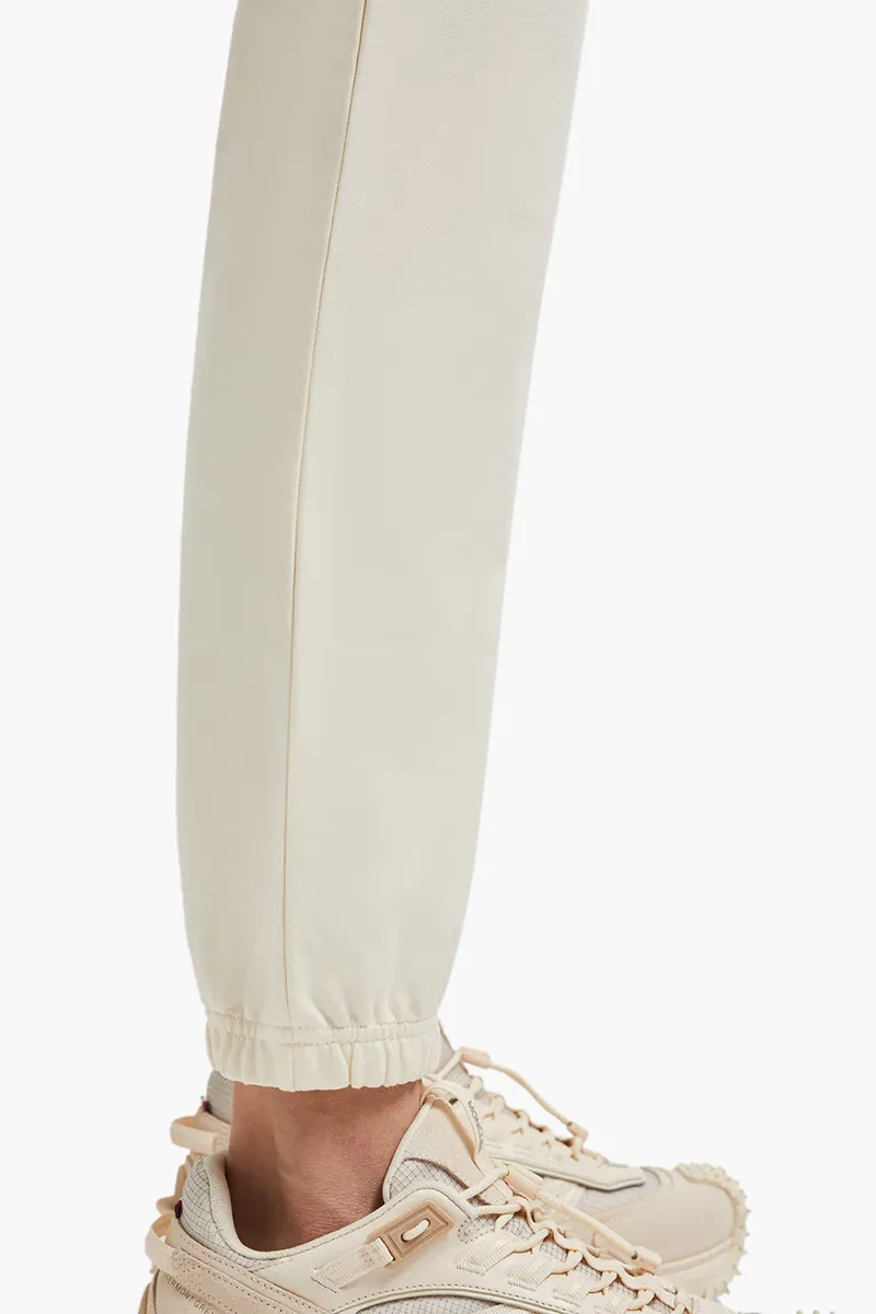 MONCLER Women Logo Patch Track Pants in White Cotton 4